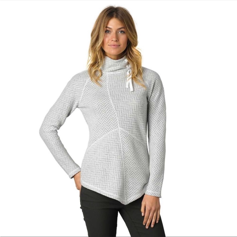Prana Sz M Herringbone Mock Mattea Sweater